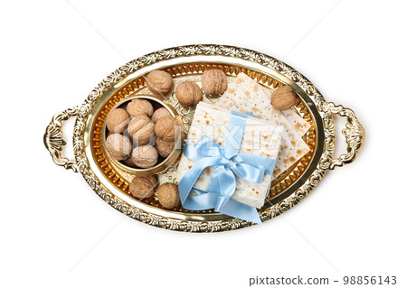 Concept of Passover or Pesach, isolated on white background 98856143