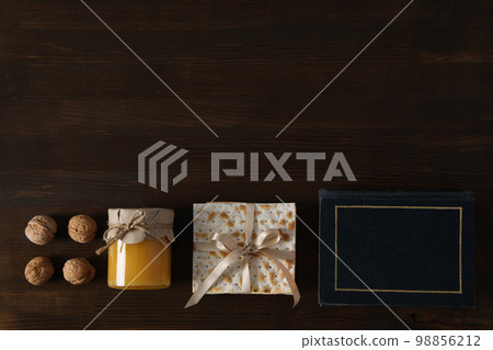Concept of jewish Passover holiday, space for text 98856212
