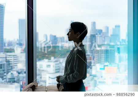 silhouette office woman silhouette office woman 98856290