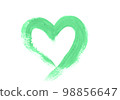 Hand Drawn Green Acrylic Heart. Wedding, Valentine's Day Concept. 98856647