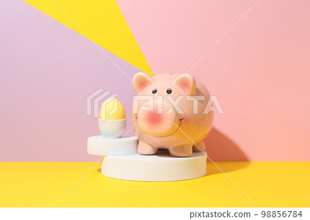Concept of saving money for easter holidays Concept of saving money for easter holidays 98856784
