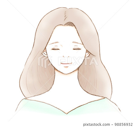 Adult woman with closed eyes beauty illustration 98856932
