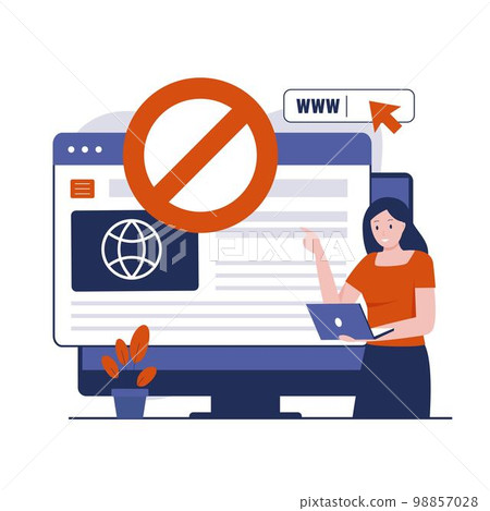 Blocked website illustration concept 98857028
