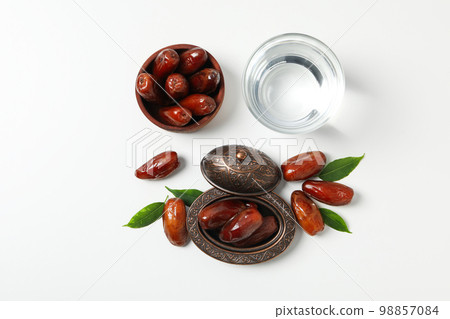 Concept of tasty food, dates, top view 98857084
