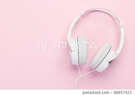 Headphones on pink Headphones on pink 98857421