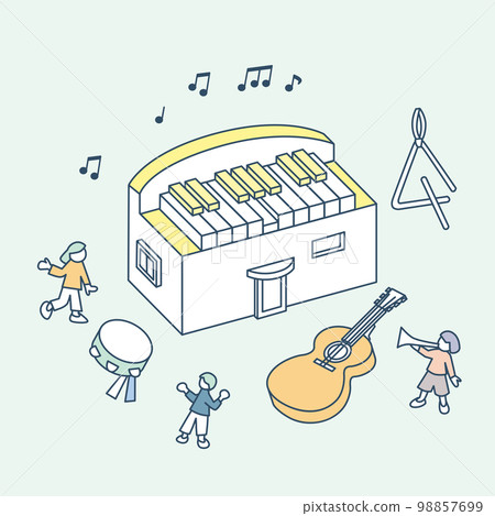 享受音樂的一家人。傳播旋律 享受音樂的一家人。傳播旋律 98857699