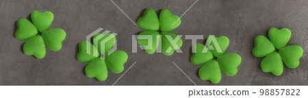 Saint Patrick Day background with clover or shamrock 98857822
