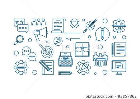 Creative writing vector concept horizontal outline banner 98857862