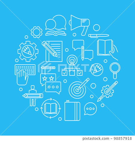 Content Strategy round vector linear illustration 98857918