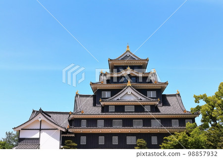 [岡山縣]晴朗的五月的岡山城（天守閣） 98857932