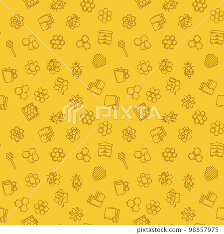 Beekeeper yellow vector seamless pattern or background 98857975