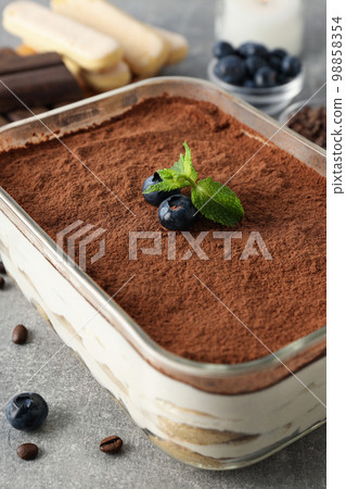 Concept of sweet food, Tiramisu cake, close up 98858354