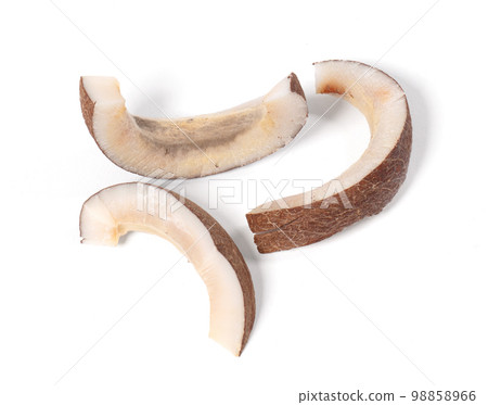 Rotten coconut - Wasted mouldy tropical food with fungus growth Rotten coconut - Wasted mouldy tropical food with fungus growth 98858966