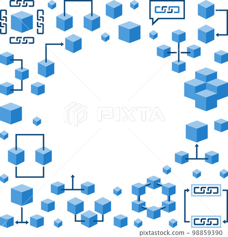 Blockchain round frame. Vector modern background 98859390