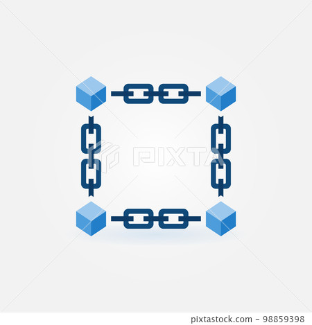 Blockchain blue vector modern icon or element Blockchain blue vector modern icon or element 98859398