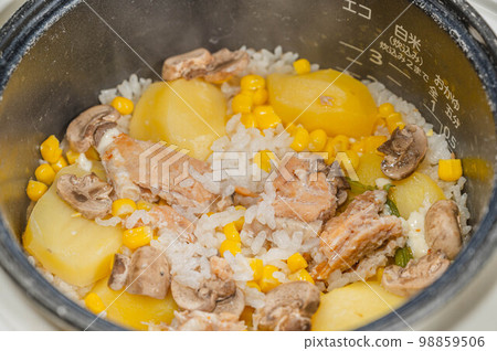 Stir-fried salmon bone and potato pilaf 98859506