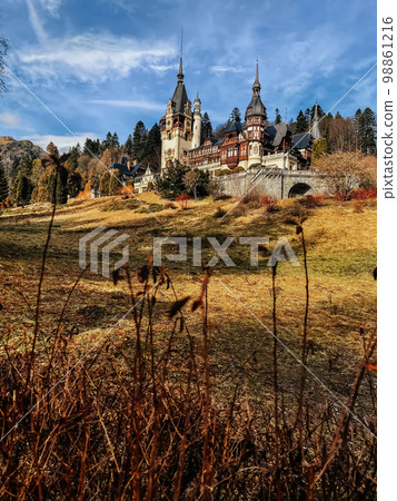 Peles Castle in Carpathian Mountains near Sinaia Peles Castle in Carpathian Mountains near Sinaia 98861216