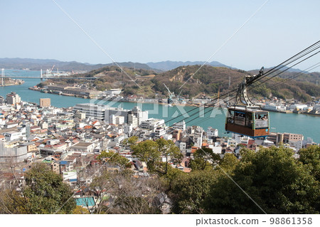 Onomichi in early spring with fine weather, facing the Onomichi Channel from Senkoji Temple Onomichi in early spring with fine weather, facing the Onomichi Channel from Senkoji Temple 98861358