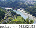 從苗木城址看到的北名鐵道木曾川橋 98862152