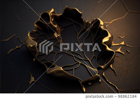 Gold Black Background, Golden Luxury Texture, Vantablack Mockup, Generative AI Illustration 98862184