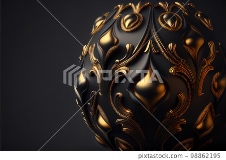 Gold Black Background, Golden Luxury Texture, Vantablack Mockup, Generative AI Illustration 98862195