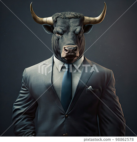 Bull in a Business Suit, Animal Businessman, Funny Bison Boss, Bull in a Formal Business Suit Bull in a Business Suit, Animal Businessman, Funny Bison Boss, Bull in a Formal Business Suit 98862578