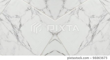 White Marble Background, Luxury Granite Texture with Golden Waves, Natural Marble Stone Pattern 98863673