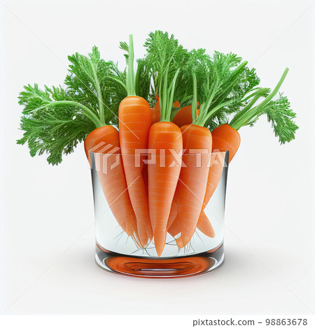 Carrot Bunch Isolated, Organic Vegetable Crop, Fresh Carrot Bunch on White Background 98863678