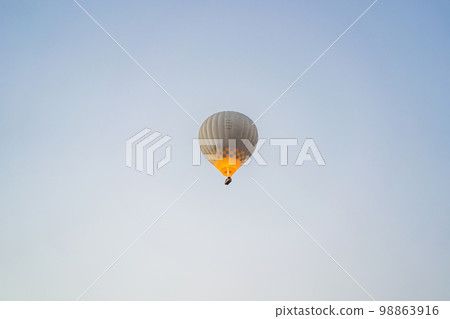 Beautiful hot air balloons over blue sky 98863916