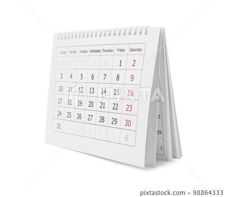 Paper calendar isolated on white. Planning concept Paper calendar isolated on white. Planning concept 98864333