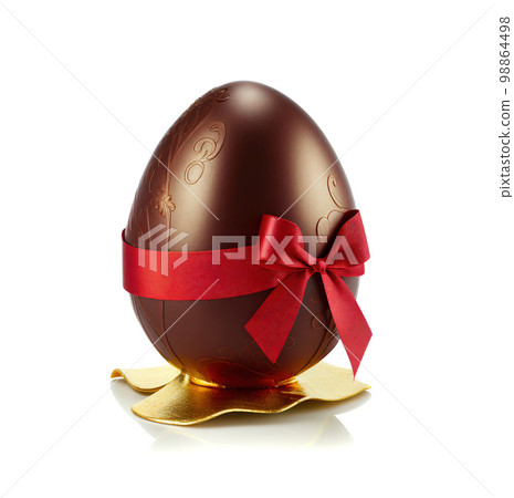 Chocolate Egg Isolated, Whole Open Easter Egg, Generative Ai Illustration 98864498