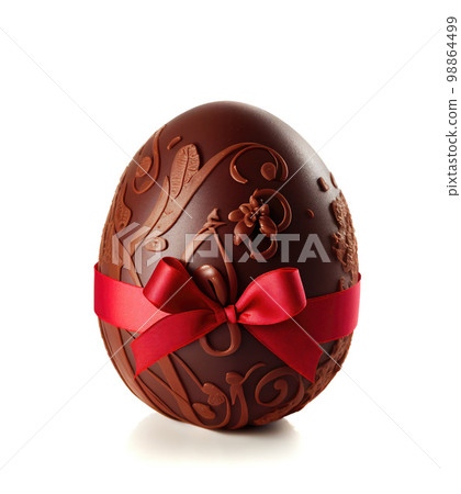 Chocolate Egg Isolated, Whole Open Easter Egg, Generative Ai Illustration Chocolate Egg Isolated, Whole Open Easter Egg, Generative Ai Illustration 98864499