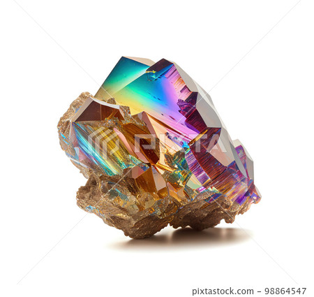 Rainbow Crystal Isolated, Titanium Color Stone, Rainbow Gem, Generative Ai Illustration Rainbow Crystal Isolated, Titanium Color Stone, Rainbow Gem, Generative Ai Illustration 98864547