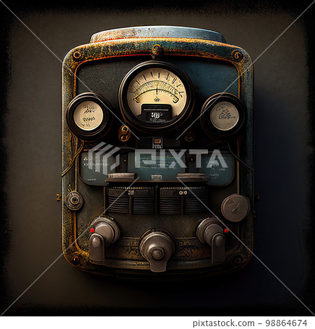 Vintage Electric Meter, Energy Counter, Power Box Counter, Generative Ai Illustration 98864674