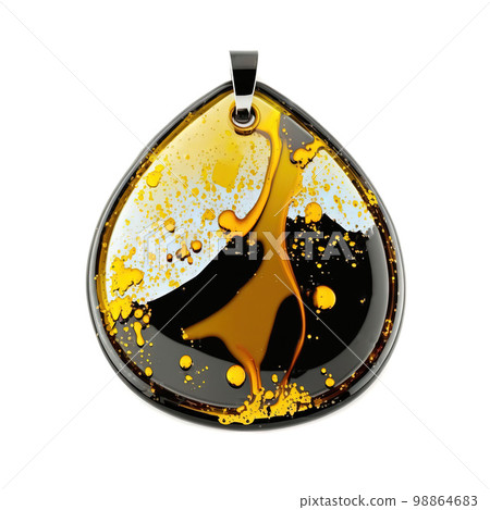 Handmade Epoxy Resin Pendant Isolated, Bijouterie Imitation on White Background Handmade Epoxy Resin Pendant Isolated, Bijouterie Imitation on White Background 98864683