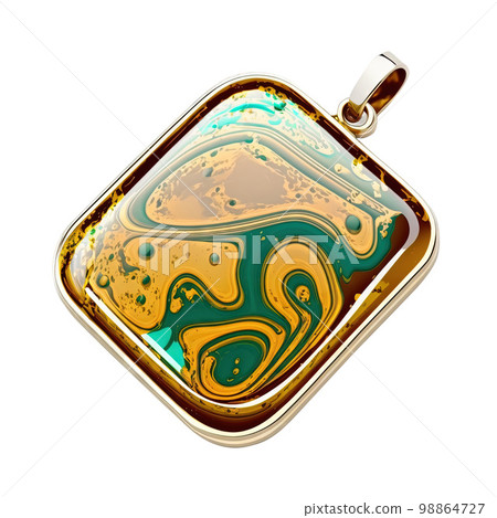 Handmade Epoxy Resin Pendant Isolated, Bijouterie Imitation on White Background Handmade Epoxy Resin Pendant Isolated, Bijouterie Imitation on White Background 98864727