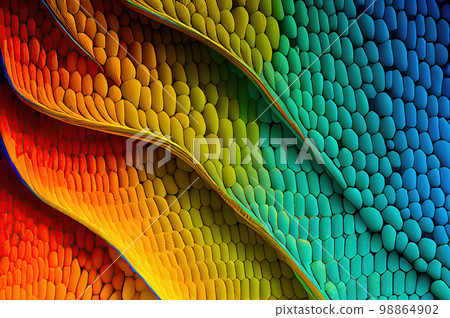 Chameleon Skin Texture Background, Colored Lizard Scales, Iguana Leather, Generative AI Illustration Chameleon Skin Texture Background, Colored Lizard Scales, Iguana Leather, Generative AI Illustration 98864902