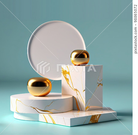 Blue Marble Product Mockup, Stone Platform, Podium Display, Presentation Stage 98865072