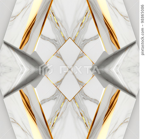 White Gold Marble Background, Luxury Granite Texture with Golden Waves, Natural Marble Stone Pattern 98865086