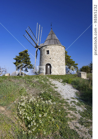 Montfuron Windmill (Moulin Saint-Elzear de Montfuron) in Provence, Alpes-de-Haute-Provence, France 98865232