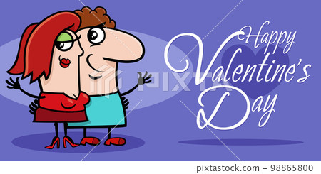 Valentines Day design with comic couple in love 98865800