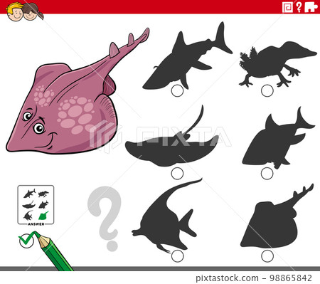 shadow game with cartoon xyster fish animal character 98865842