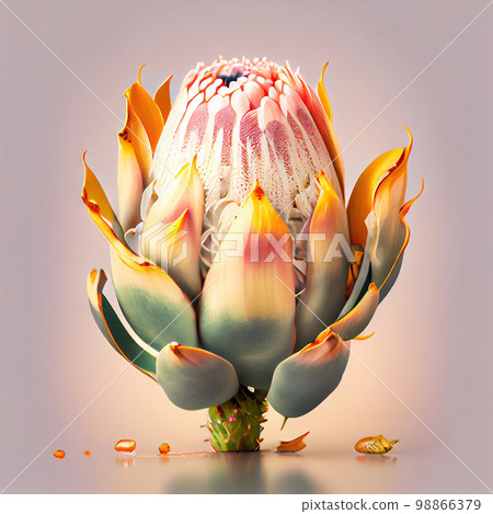 Protea Flower, African Protea, Abstract Generative AI Illustration Protea Flower, African Protea, Abstract Generative AI Illustration 98866379