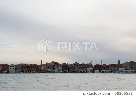 Venetian houses in row. Venice minimal landscape, Italy Venetian houses in row. Venice minimal landscape, Italy 98866551
