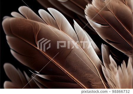 Goose Feathers Background, Brown Plume , Wings Texture, Generative Ai Illustration Goose Feathers Background, Brown Plume , Wings Texture, Generative Ai Illustration 98866732