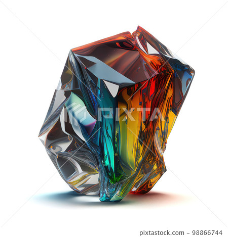 Rainbow Crystal Isolated, Titanium Color Stone, Rainbow Gem, Generative Ai Illustration Rainbow Crystal Isolated, Titanium Color Stone, Rainbow Gem, Generative Ai Illustration 98866744