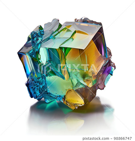 Rainbow Crystal Isolated, Color Stone, Rainbow Gem, Generative Ai Illustration Rainbow Crystal Isolated, Color Stone, Rainbow Gem, Generative Ai Illustration 98866747