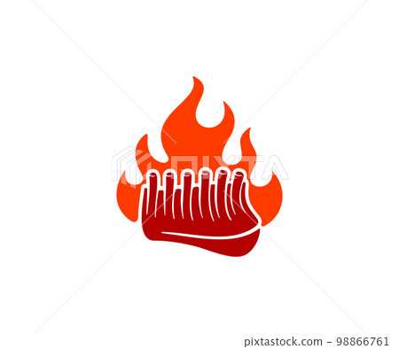 Barbecue, smoked veal ribs in fire or bonfire, logo design. Grill, meal, food, meat, cooking, kitchen and cuisine, vector design and illustration Barbecue, smoked veal ribs in fire or bonfire, logo design. Grill, meal, food, meat, cooking, kitchen and cuisine, vector design and illustration 98866761