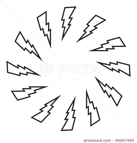 Lighting Strike Round Frame, Battery Charger Circular Pictogram, Lightning Bolt Background, Thunderbolt Frame Lighting Strike Round Frame, Battery Charger Circular Pictogram, Lightning Bolt Background, Thunderbolt Frame 98867499