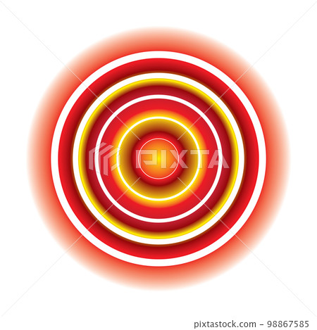 Pain Icon, Painful Spot Mark, Ache Symbol, Painkiller Target, Pain Pointing Sign, Red Circle Illness Location 98867585